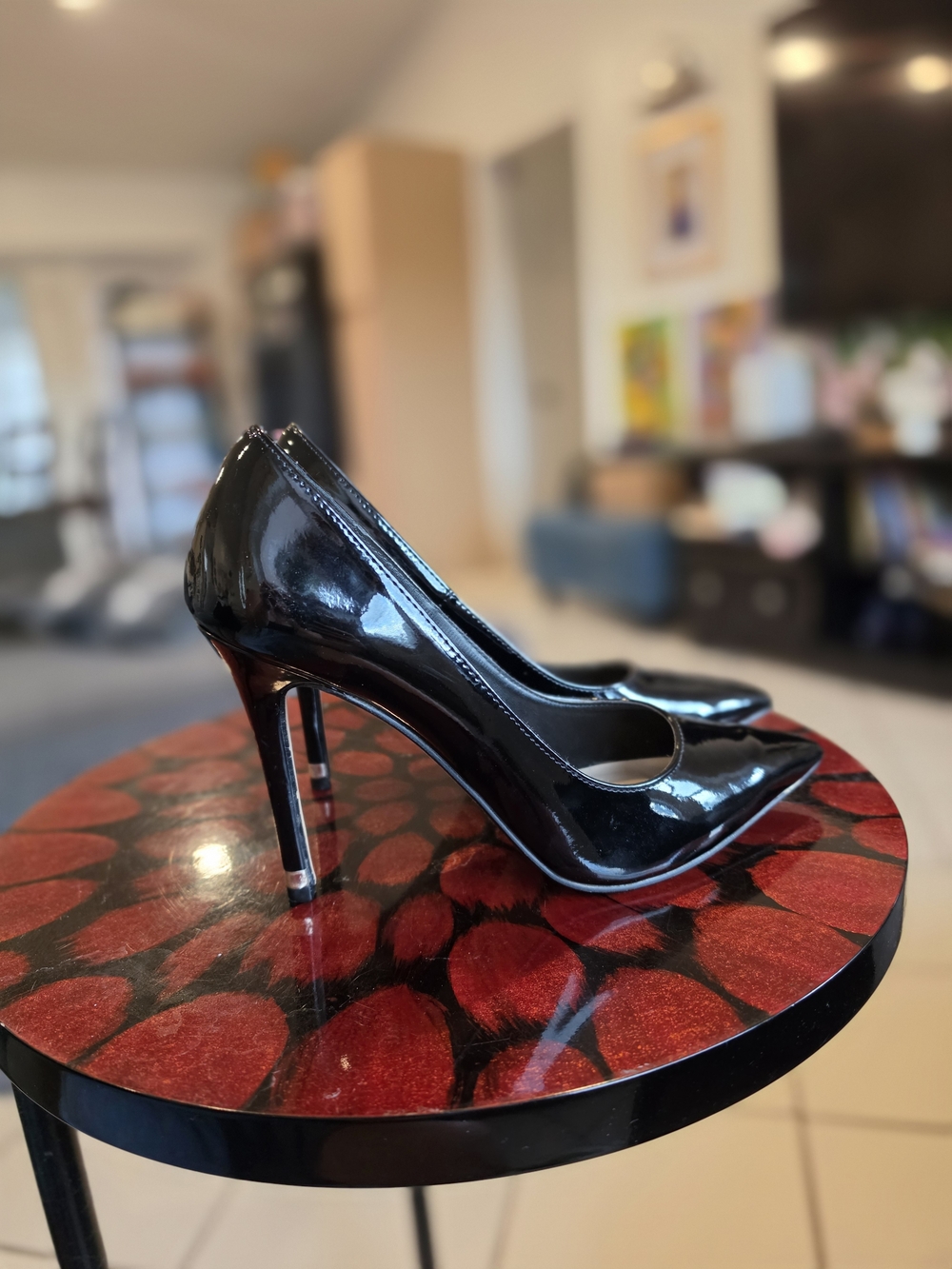 Kardadhian Kollection Classic Black Patent Pointed-Toe Stiletto Pumps